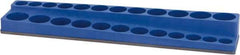 Value Collection - 24 Piece Capacity Magnetic Deep & Shallow Socket Holder - 3/8" Drive, Blue - Benchmark Tooling