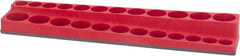 Value Collection - 24 Piece Capacity Magnetic Deep & Shallow Socket Holder - 3/8" Drive, Red - Benchmark Tooling