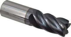 Accupro - 1", 5 Flute, Single End, Solid Carbide, 0.09" Corner Radius End Mill - 4" OAL, Right Hand Flute, 2" LOC, Right Hand Cut - Benchmark Tooling