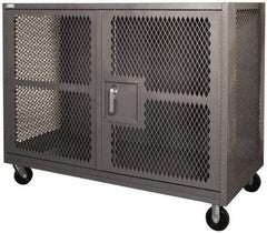Durham - 2,000 Lb Capacity, Mesh Security Truck - 48" Long x 2" Wide x 56-7/16" High - Benchmark Tooling