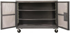 Durham - 2,000 Lb Capacity, 1 Shelf, Mesh Security Truck - 60" Long x 60-1/2" Wide x 56-7/16" High - Benchmark Tooling