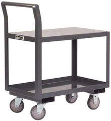 Durham - 2,000 Lb Capacity, 24-1/4" Wide x 51" Long x 38-3/4" High Standard Utility Cart - 2 Shelf, Steel - Benchmark Tooling