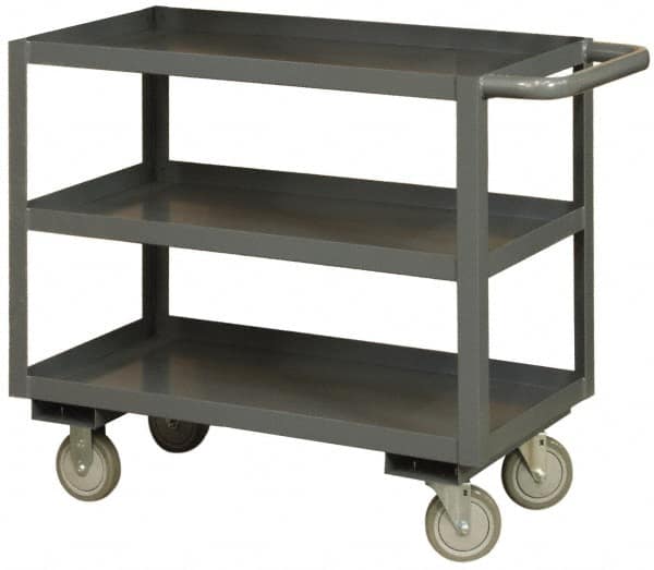 Durham - 1,200 Lb Capacity, 24" Wide x 36" Long x 37-5/8" High Heavy Duty Service Cart - 3 Shelf, Steel - Benchmark Tooling