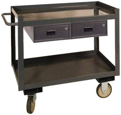 Durham - 1,200 Lb Capacity, 30" Wide x 36" Long x 37-5/8" High Standard Utility Cart - 2 Shelf, Steel - Benchmark Tooling
