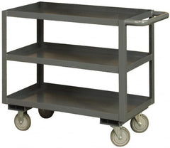 Durham - 3,000 Lb Capacity, 30" Wide x 60" Long x 40" High Heavy Duty Service Cart - 3 Shelf, Steel - Benchmark Tooling