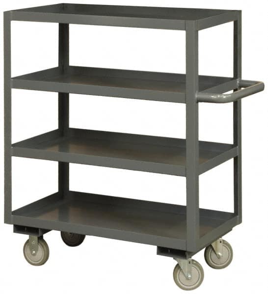 Durham - 3,000 Lb Capacity, 24" Wide x 36" Long x 60" High Heavy Duty Service Cart - 4 Shelf, Steel - Benchmark Tooling