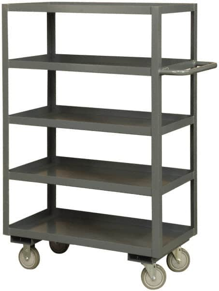 Durham - 3,000 Lb Capacity, 30" Wide x 60" Long x 60" High Heavy Duty Service Cart - 5 Shelf, Steel - Benchmark Tooling