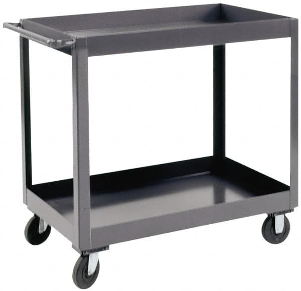 Durham - 1,200 Lb Capacity, 18" Wide x 30" Long x 37-5/8" High Heavy Duty Service Cart - 2 Shelf, Steel - Benchmark Tooling