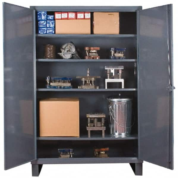 Durham - 4 Shelf Locking Storage Cabinet - Steel, 48" Wide x 24" Deep x 78" High - Benchmark Tooling