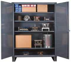 Durham - 4 Shelf Locking Storage Cabinet - Steel, 60" Wide x 24" Deep x 78" High - Benchmark Tooling