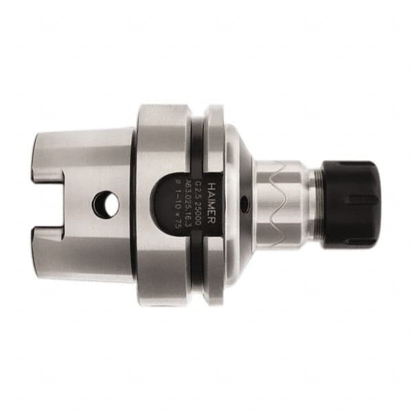 HAIMER - 1/8" to 5/8" Capacity, 3.94" Projection, HSK63A Hollow Taper, ER25 Collet Chuck - 0.0001" TIR - Exact Industrial Supply