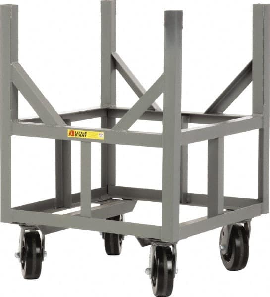 Little Giant - 3,000 Lb Capacity Steel Ergonomic Bar Cradle Truck - Steel Deck, 24" OAW, 24" Platform Length, Phenolic Casters - Benchmark Tooling