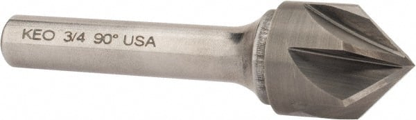 Keo - 3/4" Head Diam, 3/8" Shank Diam, 6 Flute 90° Solid Carbide Countersink - Benchmark Tooling