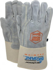 HexArmor - Size XL (10), ANSI Cut Lvl A7, Puncture Lvl 5, Cowhide Cut & Puncture Resistant Gloves - SuperFabric Lining, Safety Cuff, Gray, Paired - Benchmark Tooling