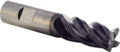 Iscar - 3/4" Diam, 1-1/2" LOC, 4 Flute Solid Carbide Roughing & Finishing Corner Chamfer End Mill - TiAlN Finish, 4" OAL, 3/4" Shank Diam, Weldon Shank, 38° Helix, Non-Centercutting - Benchmark Tooling