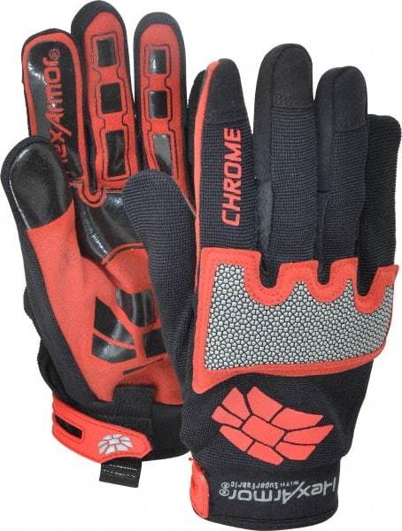 HexArmor - Size M (8), ANSI Cut Lvl A8, Puncture Lvl 2, Synthetic Leather Cut Resistant Gloves - Hook & Loop Cuff, Black/Red, Paired - Benchmark Tooling