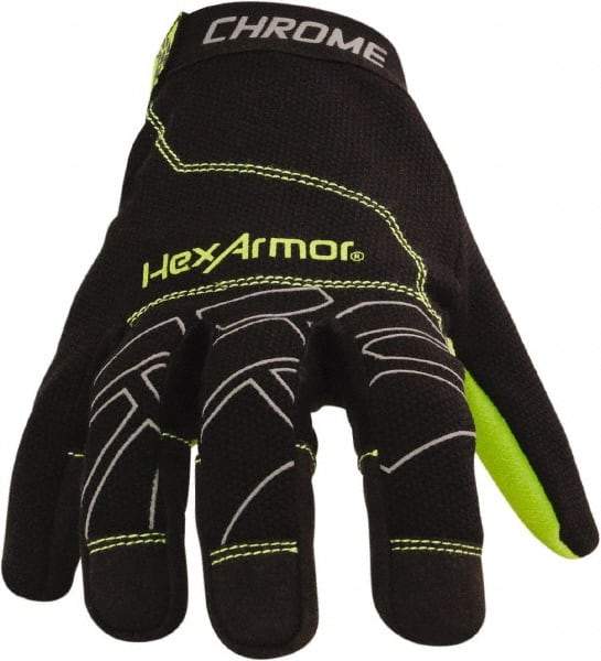 HexArmor - Size L (9), ANSI Cut Lvl A8, Puncture Lvl 2, Synthetic Leather Cut & Puncture Resistant Gloves - Hook & Loop Cuff, Black/Gray, Paired - Benchmark Tooling