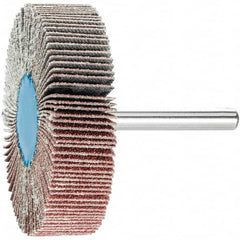PFERD - 2-1/2" Diam x 1/2" Face Width, Aluminum Oxide Coated Mounted Flap Wheel - 1/4" Shank Mount, 80 Grit, 23,000 Max RPM - Benchmark Tooling