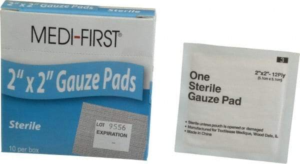 Medique - 2" Long x 2" Wide, General Purpose Pad - Gauze Bandage, Sterile - Benchmark Tooling