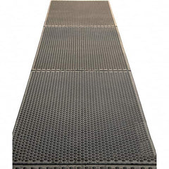 Barefoot - 3' Long x 4' Wide, Dry/Wet Environment, Anti-Fatigue Matting - Black, EPDM Rubber with EPDM Rubber Base - Benchmark Tooling