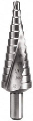 Hertel - 12 Hole Sizes, 3/16 to 7/8" Hole Diam High Speed Steel Step Drill Bit - Benchmark Tooling