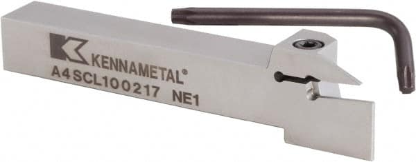 Kennametal - A4SC, Left Hand Cut, 34mm Max Workpc Diam, A4 G0300.. Insert, Indexable Cutoff Toolholder - 17mm Max Depth of Cut, 16mm Shank Width, 16mm Shank Height, 125mm OAL - Benchmark Tooling