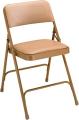 NPS - 18-3/4" Wide x 20-1/4" Deep x 29-1/2" High, Vinyl Folding Chair with Vinyl Padded Seat - French Beige - Benchmark Tooling