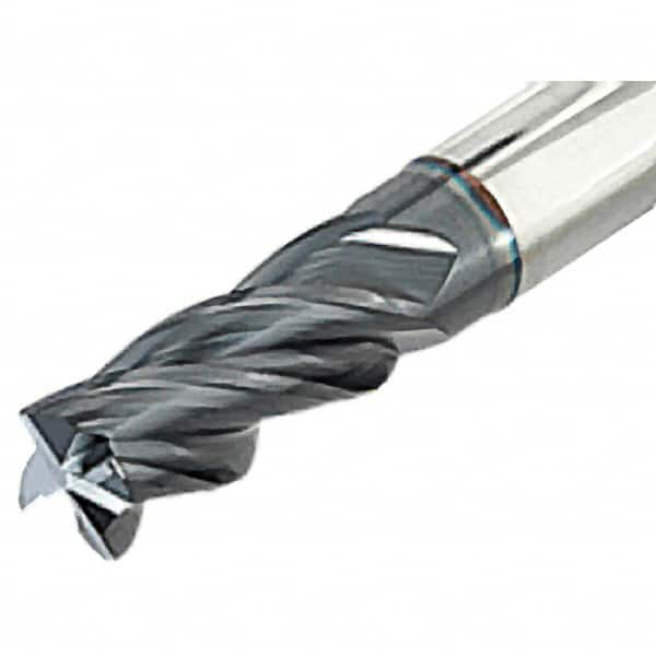 Iscar - 6mm, 4 Flute, Single End, Solid Carbide, 0.2mm Corner Radius End Mill - 61mm OAL, Right Hand Flute, 12mm LOC, Right Hand Cut, 25mm Extended Reach - Benchmark Tooling