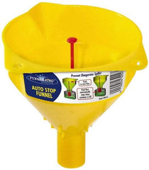 Funnel King - 16 oz Capacity Polypropylene Funnel - 5" Mouth OD, 1" Tip OD, 1-1/4" Straight Spout, Yellow - Benchmark Tooling