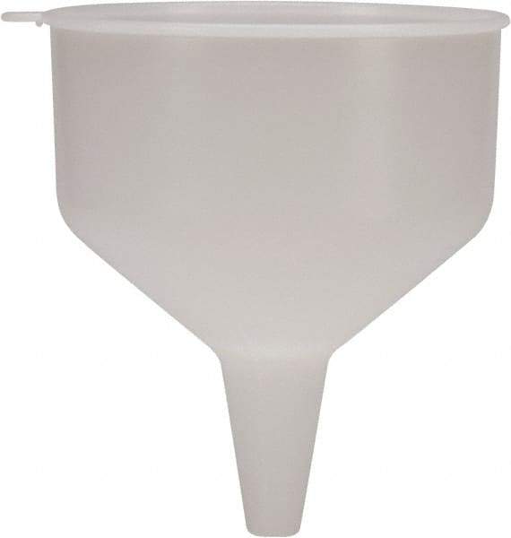 Funnel King - 144 oz Capacity Polyethylene Funnel - 9" Mouth OD, 1-1/8" Tip OD, 3-1/2" Straight Spout, Natural - Benchmark Tooling