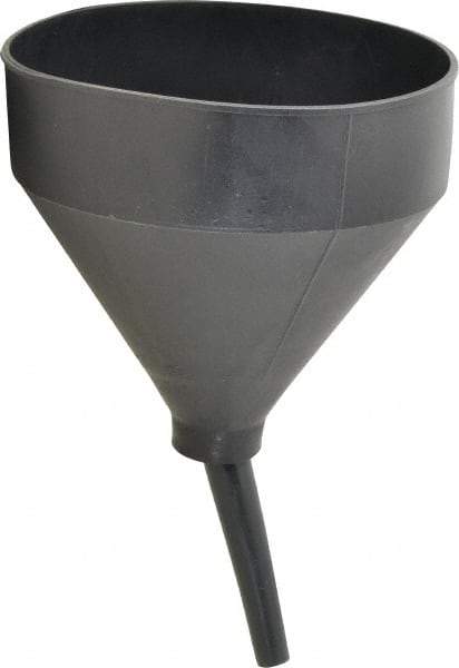 Funnel King - 3 Qt Capacity Polyethylene Funnel - 7-1/2" Mouth OD, 5/8" Tip OD, 4-7/16" Swivel Spout, Gray - Benchmark Tooling