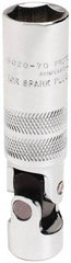 Proto - 5/8", 3/8" Drive, Spark Plug Hand Socket - 6 Points, 3-13/32" OAL, Alloy Steel, Chrome Finish - Benchmark Tooling