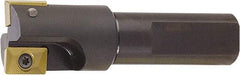 Kyocera - 1" Cut Diam, 0.6" Max Depth of Cut, 1" Shank Diam, 3.78" OAL, Indexable Square Shoulder End Mill - XPMT15T3\x85 Inserts, Flatted Shank, 90° Lead Angle, Series EM - Benchmark Tooling