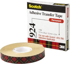 3M - 60 Yds. Long x 1/2" Wide, Medium Strength Acrylic Adhesive Transfer Tape - 2 mil Thick - Benchmark Tooling