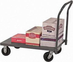 Durham - 2,000 Lb Capacity Steel Platform Truck - Steel Deck, 48" OAW, 9" Platform Height, Phenolic Casters - Benchmark Tooling