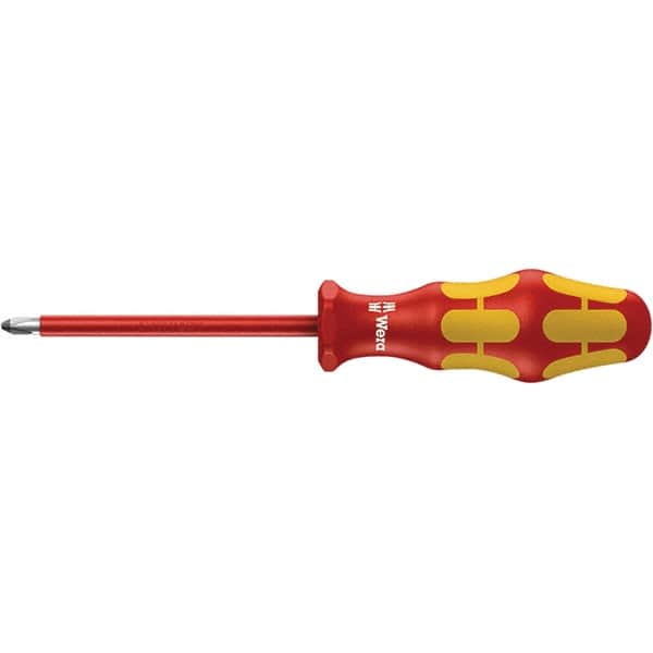 Wera - #1 Point, 3-1/8" Blade Length Insulated Screwdriver - 248mm OAL - Benchmark Tooling