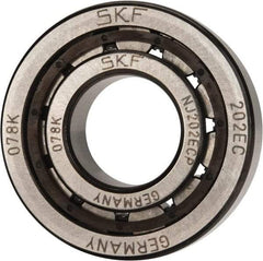 SKF - 15mm Bore Diam, 35mm Outside Diam, 11mm Wide Cylindrical Roller Bearing - 12,500 N Dynamic Capacity, 10,200 Lbs. Static Capacity - Benchmark Tooling