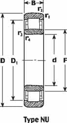 SKF - 35mm Bore Diam, 80mm Outside Diam, 21mm Wide Cylindrical Roller Bearing - 64,400 N Dynamic Capacity, 63,000 Lbs. Static Capacity - Benchmark Tooling