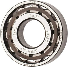 SKF - 17mm Bore Diam, 40mm Outside Diam, 12mm Wide Cylindrical Roller Bearing - 17,200 N Dynamic Capacity, 14,300 Lbs. Static Capacity - Benchmark Tooling