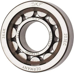 SKF - 17mm Bore Diam, 40mm Outside Diam, 12mm Wide Cylindrical Roller Bearing - 17,200 N Dynamic Capacity, 14,300 Lbs. Static Capacity - Benchmark Tooling
