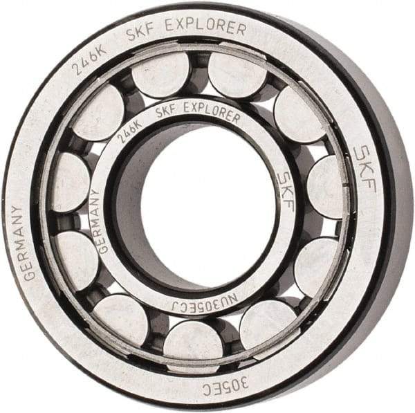 SKF - 25mm Bore Diam, 62mm Outside Diam, 17mm Wide Cylindrical Roller Bearing - 40,200 N Dynamic Capacity, 36,500 Lbs. Static Capacity - Benchmark Tooling