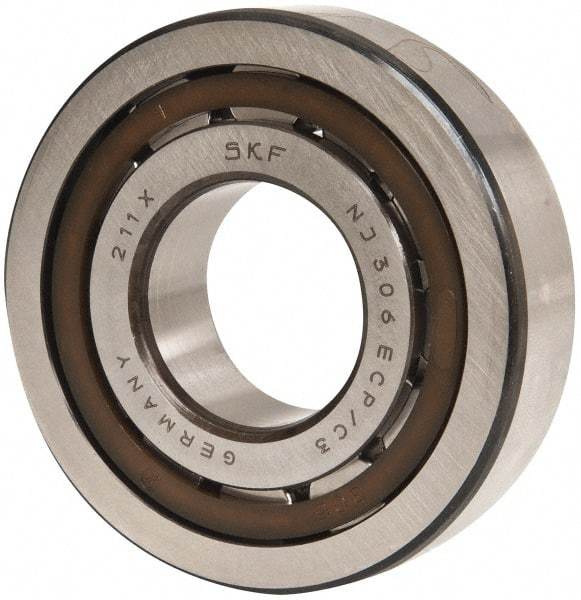 SKF - 30mm Bore Diam, 72mm Outside Diam, 19mm Wide Cylindrical Roller Bearing - 51,200 N Dynamic Capacity, 48,000 Lbs. Static Capacity - Benchmark Tooling