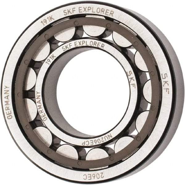 SKF - 30mm Bore Diam, 62mm Outside Diam, 16mm Wide Cylindrical Roller Bearing - 38,000 N Dynamic Capacity, 36,500 Lbs. Static Capacity - Benchmark Tooling