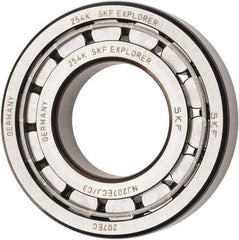 SKF - 35mm Bore Diam, 72mm Outside Diam, 17mm Wide Cylindrical Roller Bearing - 48,400 N Dynamic Capacity, 48,000 Lbs. Static Capacity - Benchmark Tooling