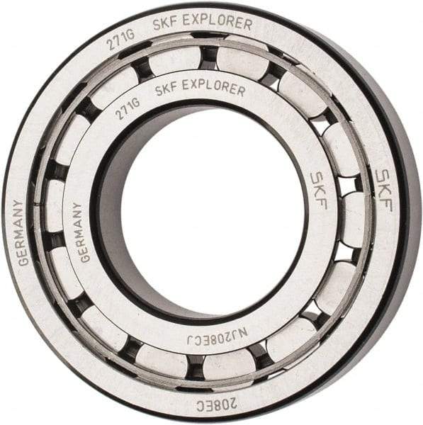 SKF - 40mm Bore Diam, 80mm Outside Diam, 18mm Wide Cylindrical Roller Bearing - 53,900 N Dynamic Capacity, 53,000 Lbs. Static Capacity - Benchmark Tooling