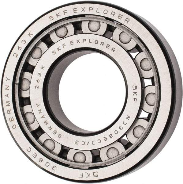 SKF - 40mm Bore Diam, 90mm Outside Diam, 23mm Wide Cylindrical Roller Bearing - 80,900 N Dynamic Capacity, 78,000 Lbs. Static Capacity - Benchmark Tooling