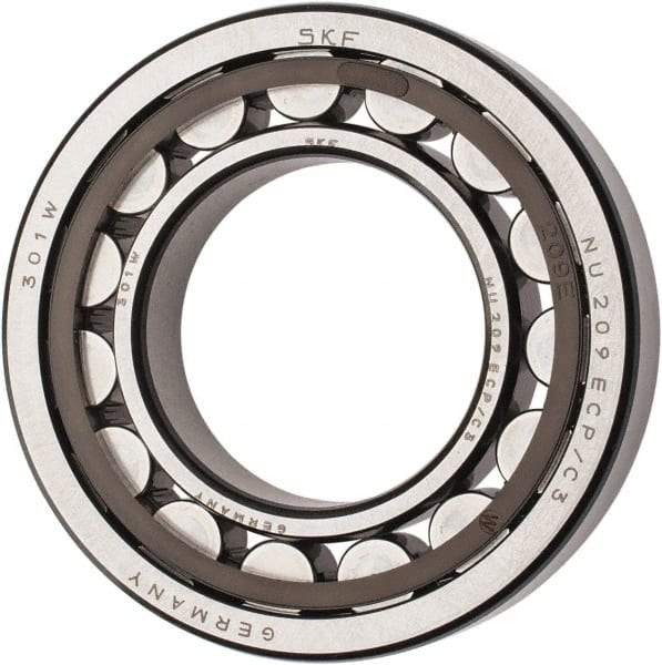 SKF - 45mm Bore Diam, 85mm Outside Diam, 19mm Wide Cylindrical Roller Bearing - 60,500 N Dynamic Capacity, 64,000 Lbs. Static Capacity - Benchmark Tooling