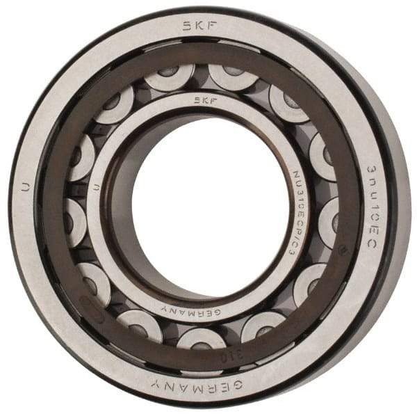 SKF - 50mm Bore Diam, 110mm Outside Diam, 27mm Wide Cylindrical Roller Bearing - 110,000 N Dynamic Capacity, 112,000 Lbs. Static Capacity - Benchmark Tooling