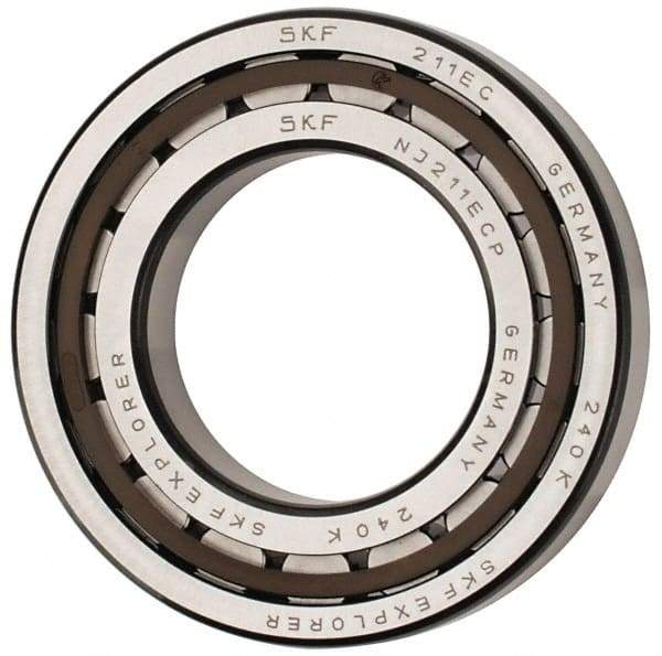 SKF - 55mm Bore Diam, 100mm Outside Diam, 21mm Wide Cylindrical Roller Bearing - 84,200 N Dynamic Capacity, 95,000 Lbs. Static Capacity - Benchmark Tooling