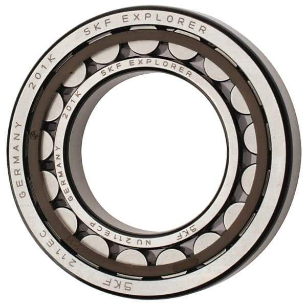 SKF - 55mm Bore Diam, 100mm Outside Diam, 21mm Wide Cylindrical Roller Bearing - 84,200 N Dynamic Capacity, 95,000 Lbs. Static Capacity - Benchmark Tooling